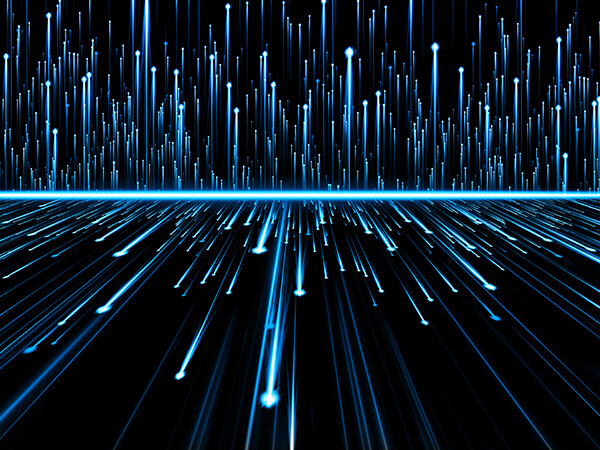 Business Cloud Peer Cinnect Features 600x450 Strands of blue lights pointing in many directions
