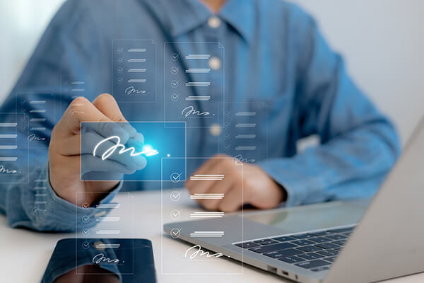Wholesale Customer Tools Features 600x400 Abstract of computer screen with someone writing on that screen