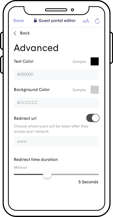 Customize network app screen
