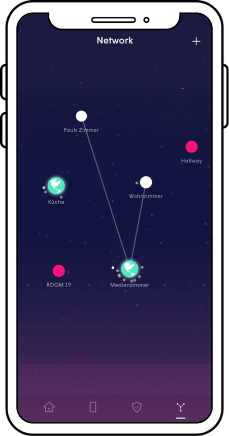 Customize network Customize network app screen