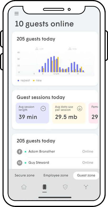 Customize network app screen