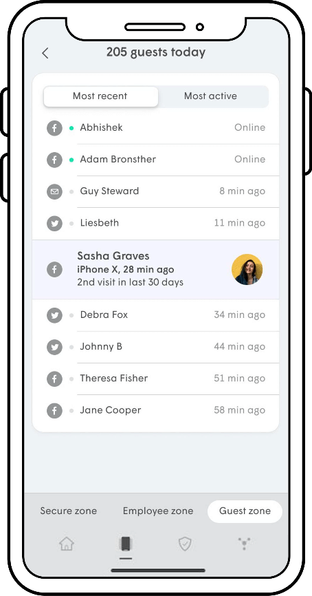Customize network app screen