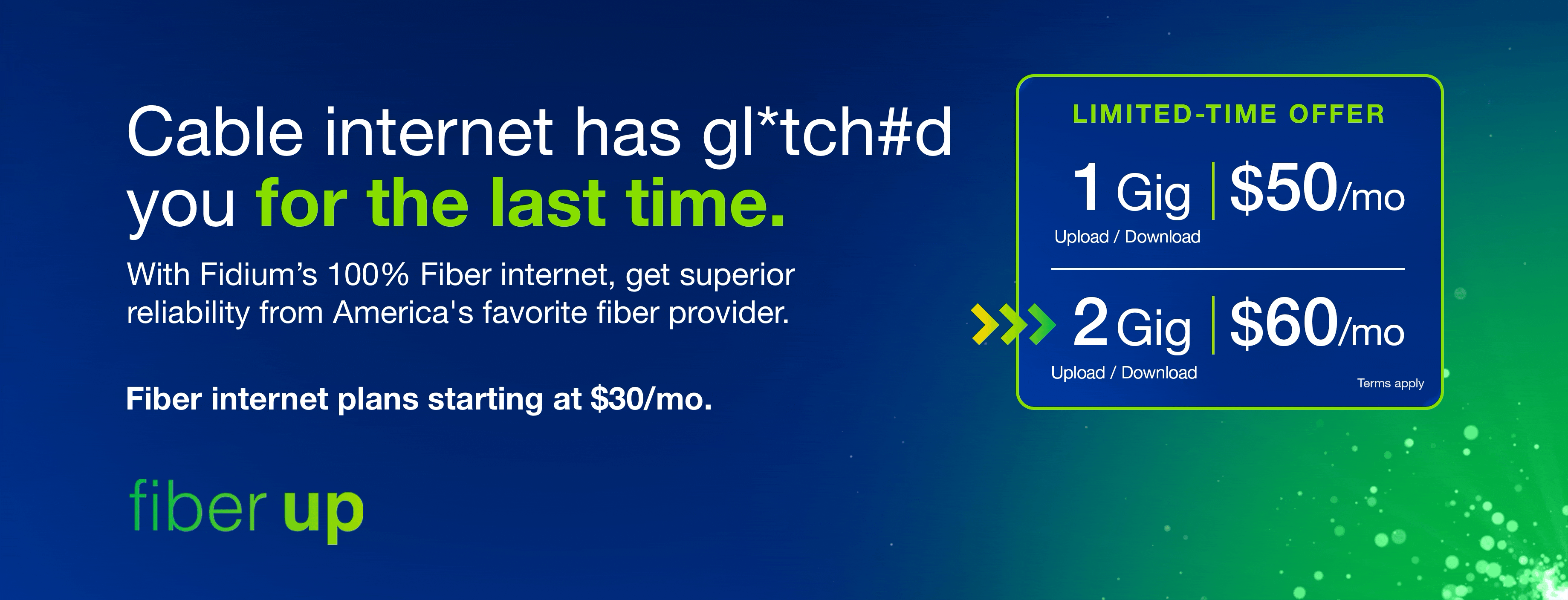 Experience stress-free browsing with Fidium Fiber's high-speed internet services. Experience stress-free browsing with Fidium Fiber's high-speed internet services.