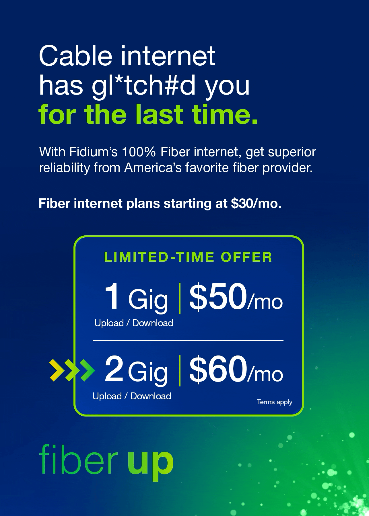 Experience stress-free browsing with Fidium Fiber's high-speed internet services. Experience stress-free browsing with Fidium Fiber's high-speed internet services.