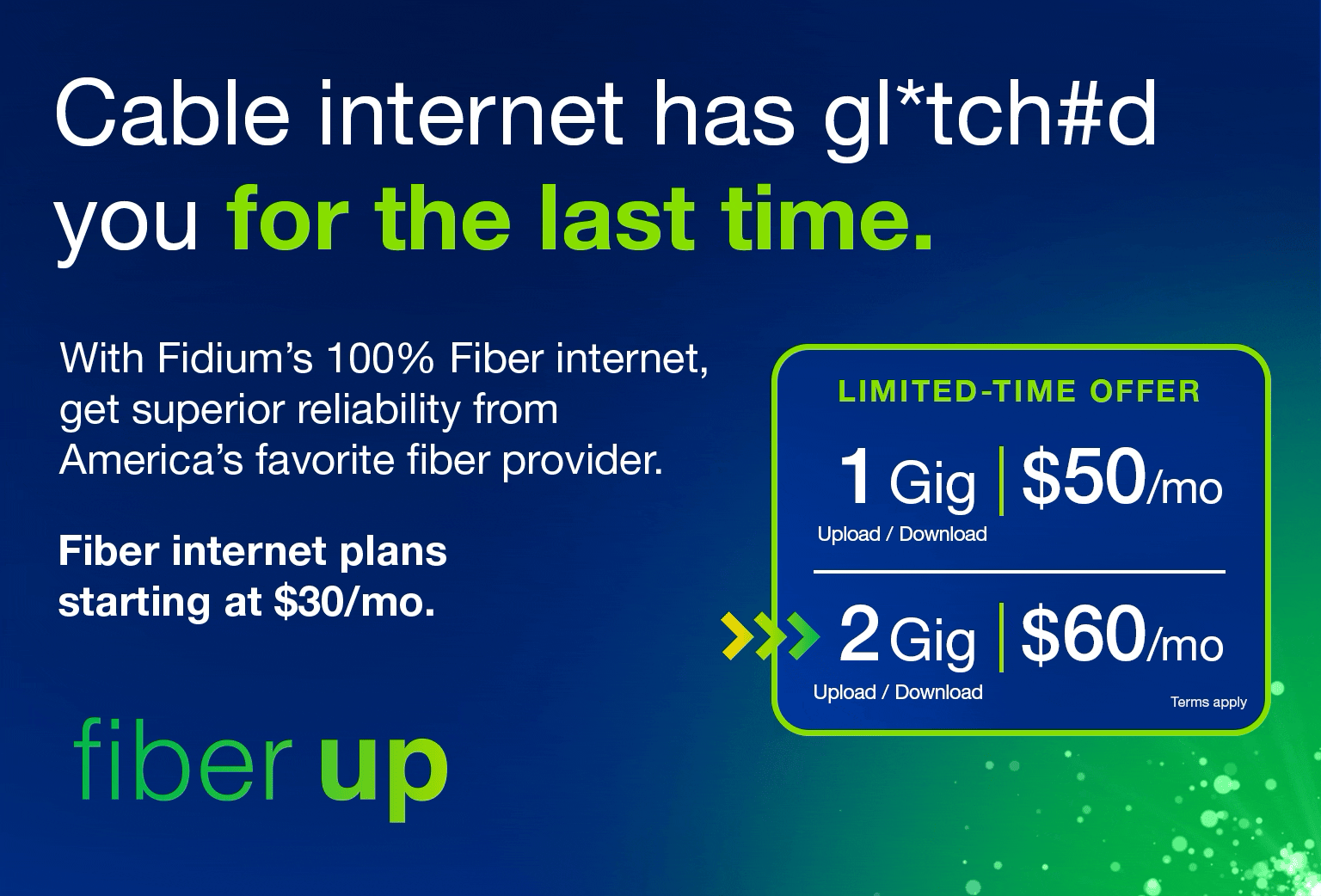 Experience stress-free browsing with Fidium Fiber's high-speed internet services. Experience stress-free browsing with Fidium Fiber's high-speed internet services.
