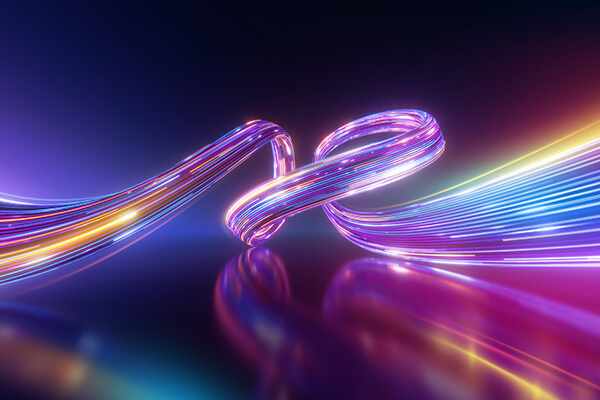 Neon swirls of light