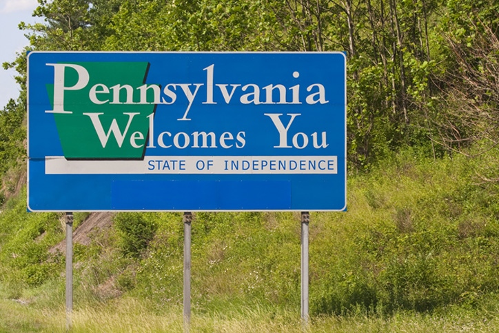 Pennsylvania Welcomes You State Sign