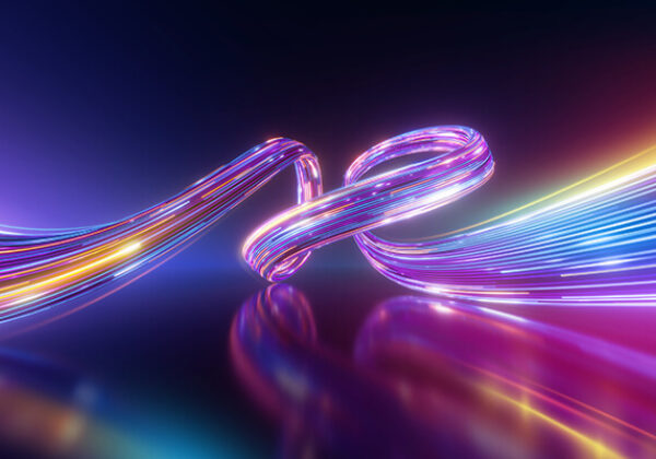 Neon swirls of light