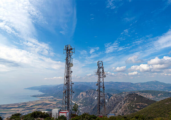 Costal area with a view of cell towers