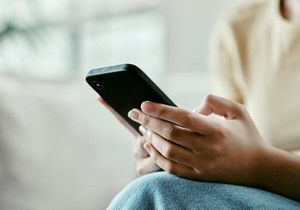 Person looking at mobile phone