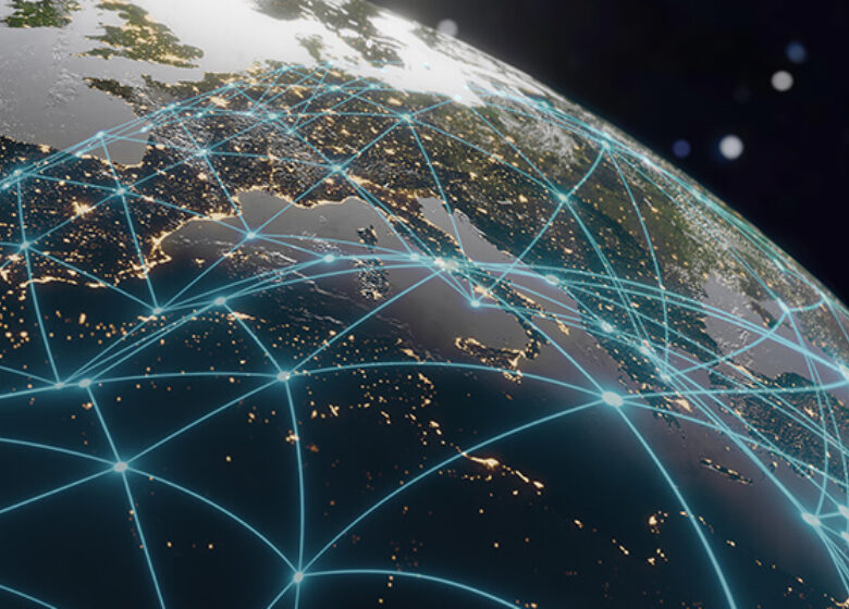 Business Multi Site Enterprise Sub Hero 600x400 Abstract of dots and lines connecting above the earth