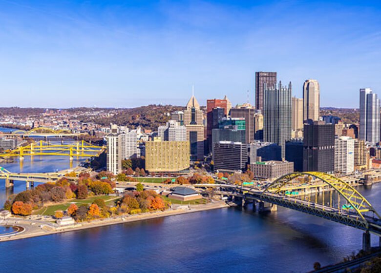 Skyline view of a city in Pennsylvania