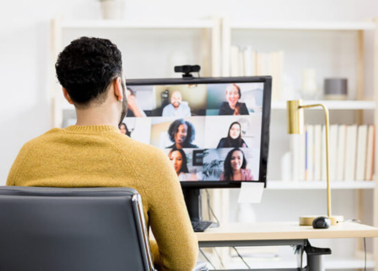 Business Remote Workers Sub Hero 600x400 Remote worker on a video conference call