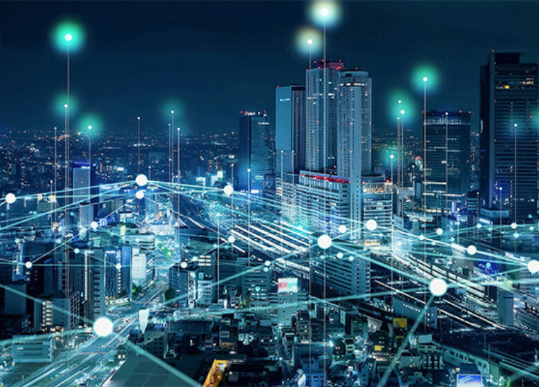 Wholesale National Inter Providers Hereo 600x400 City view at night with threads of white lights and dots in the sky above