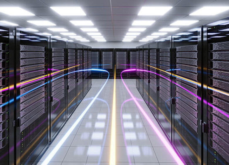 Wholesale Wavelenghts Hero 600x400 Data center room with swirls of neon lights